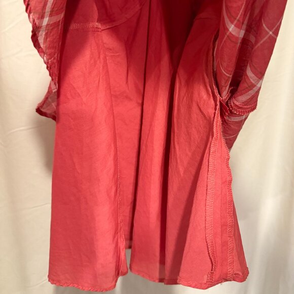 Light & breezy, Flouncy Double-layered Diagonal Plaid Nine West Blouse S 14 - Picture 9 of 9